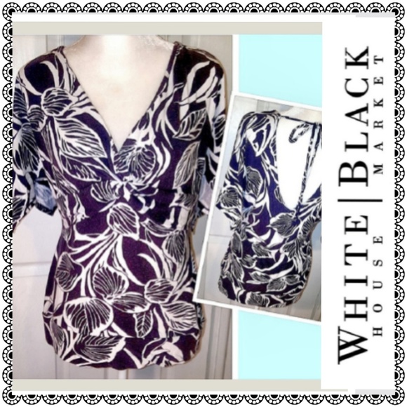 White House Black Market Tops - {White House Black Market} b&w knot top, tie back